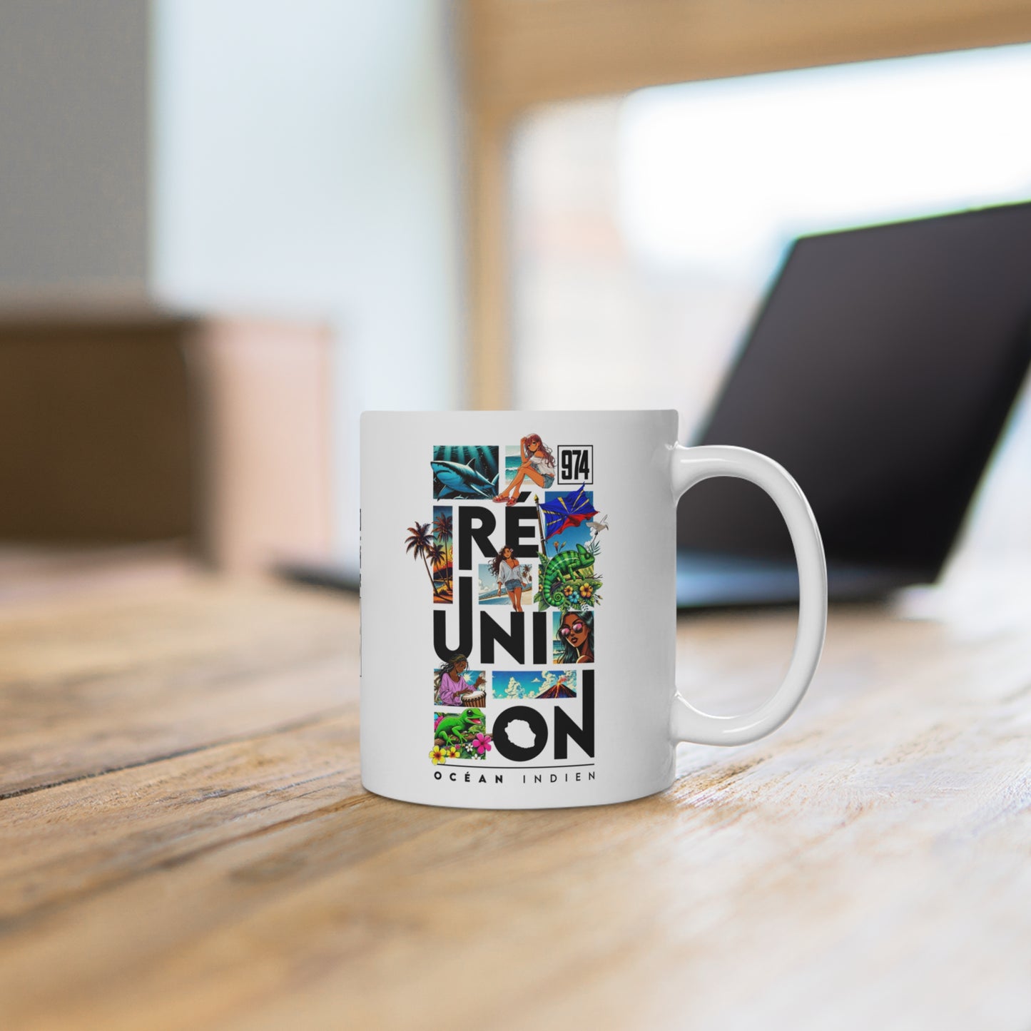 Mug Ile de la Réunion 974 - Manga C25 Black