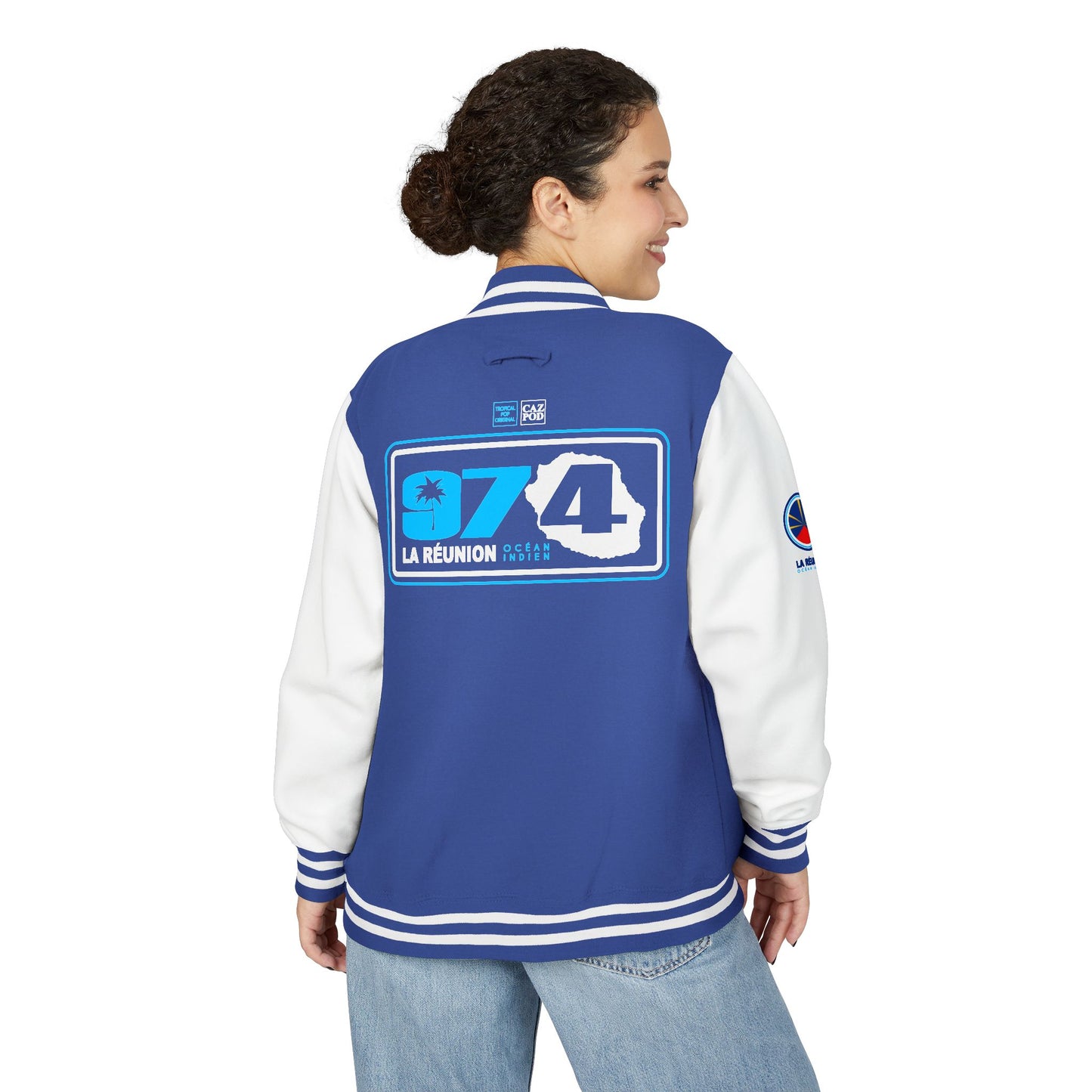 Veste Varsity 974 La Réunion Frame - Ocean blue