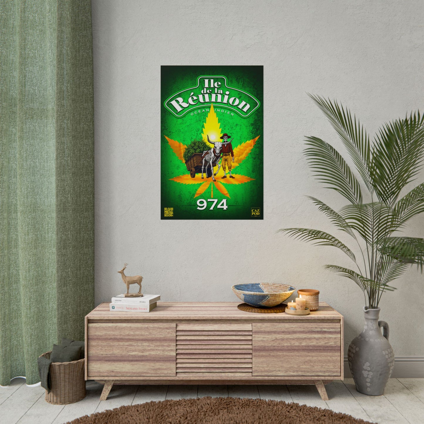 Poster Ile de la Réunion 974 - Charette Zamal - C25