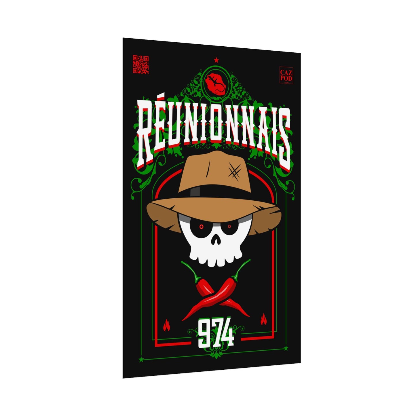 Poster Réunionnais 974 - Skull