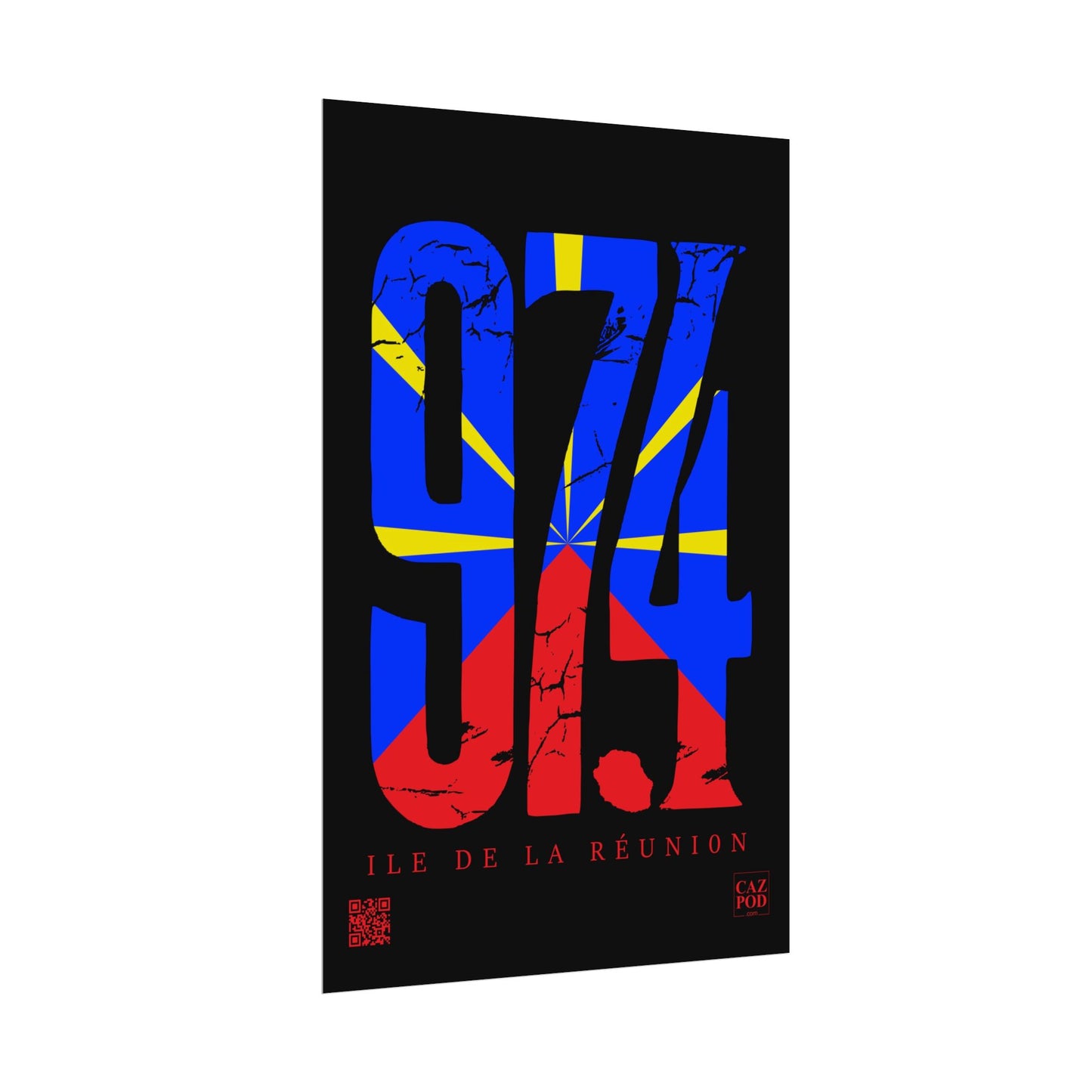 Poster 974 Ile de la Réunion Mavéli - Damaged