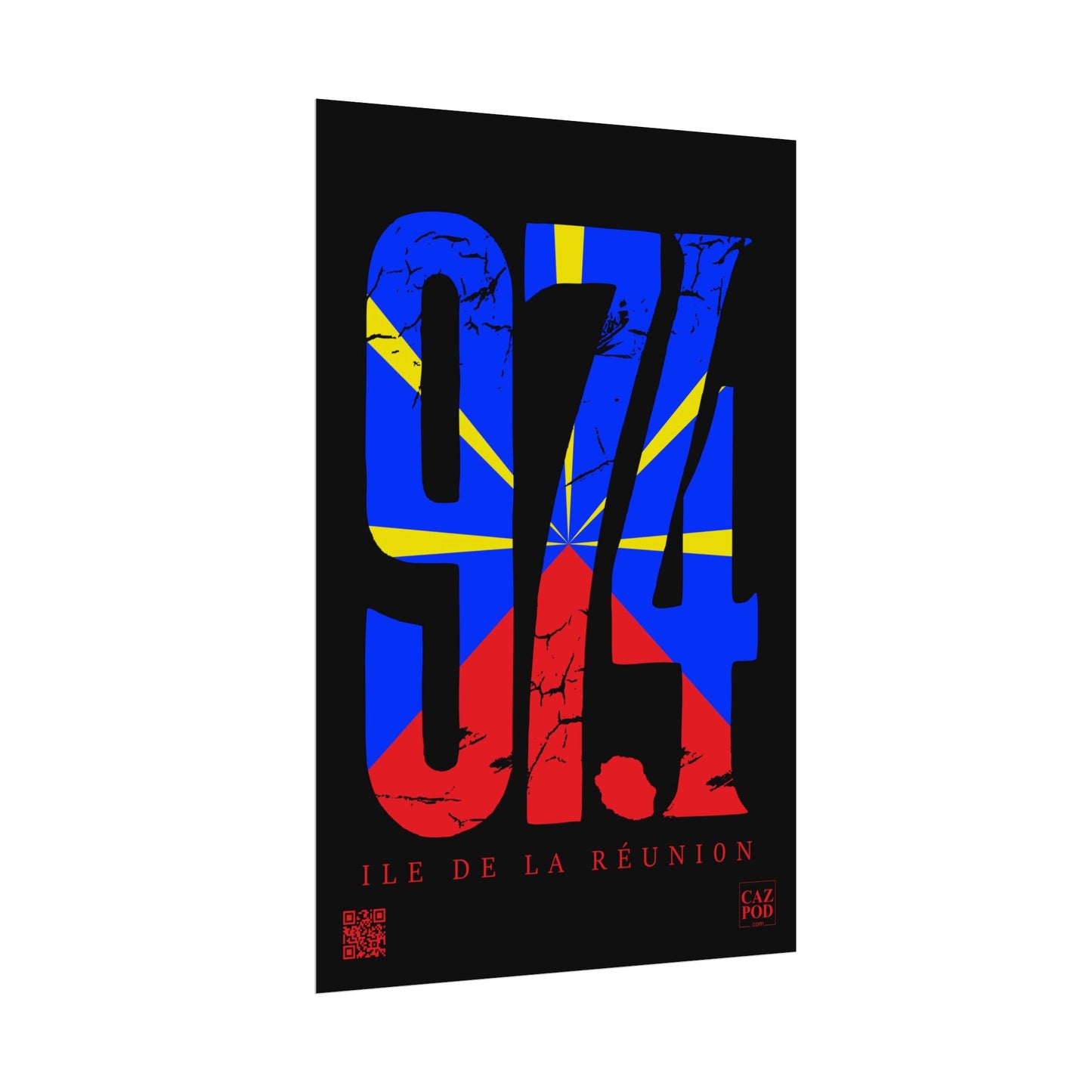 Poster 974 Ile de la Réunion Mavéli - Damaged