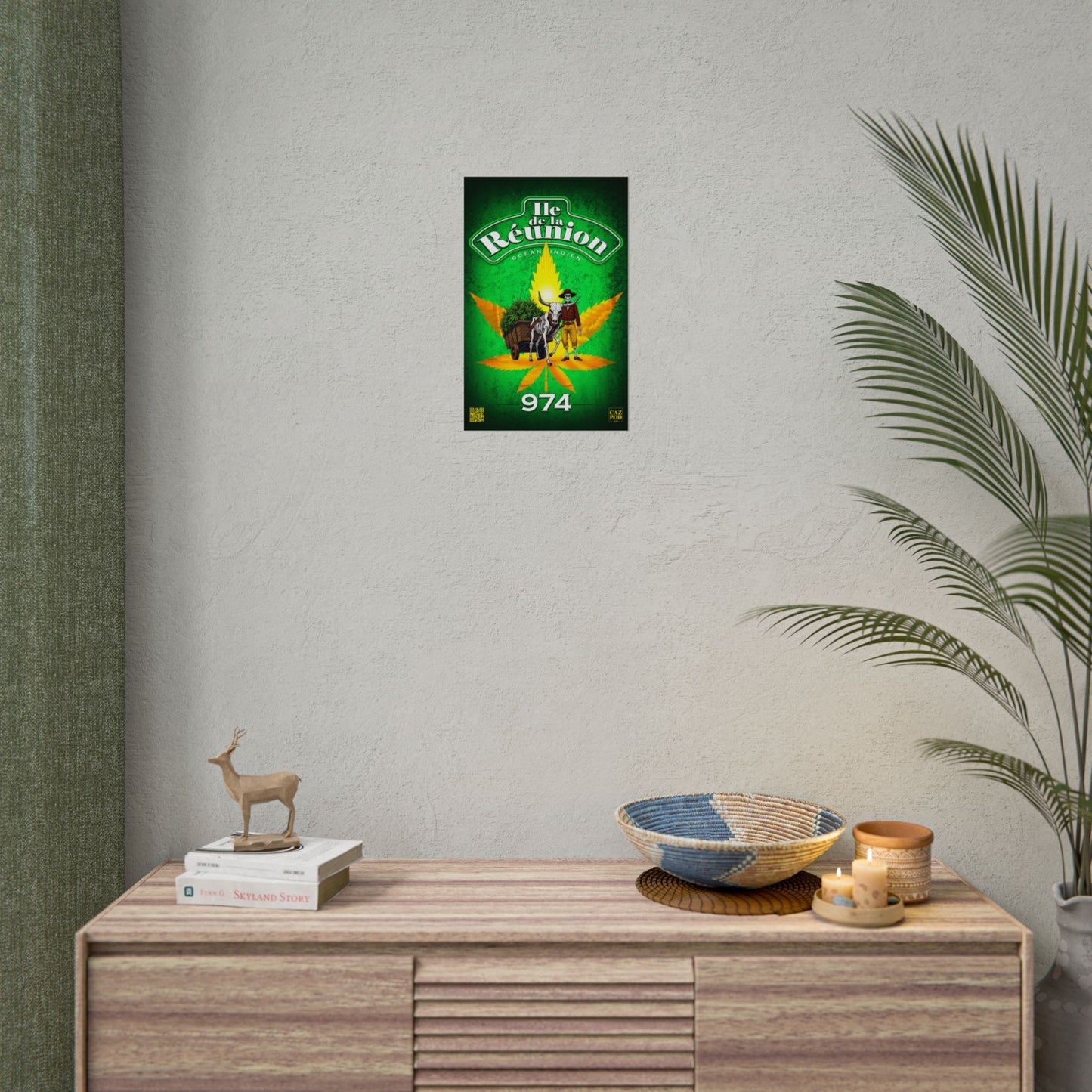 Poster Ile de la Réunion 974 - Charette Zamal - C25