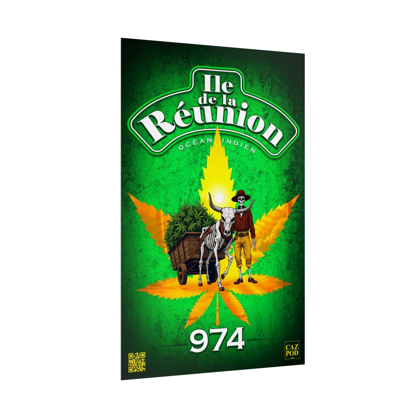 Poster Ile de la Réunion 974 - Charette Zamal - C25