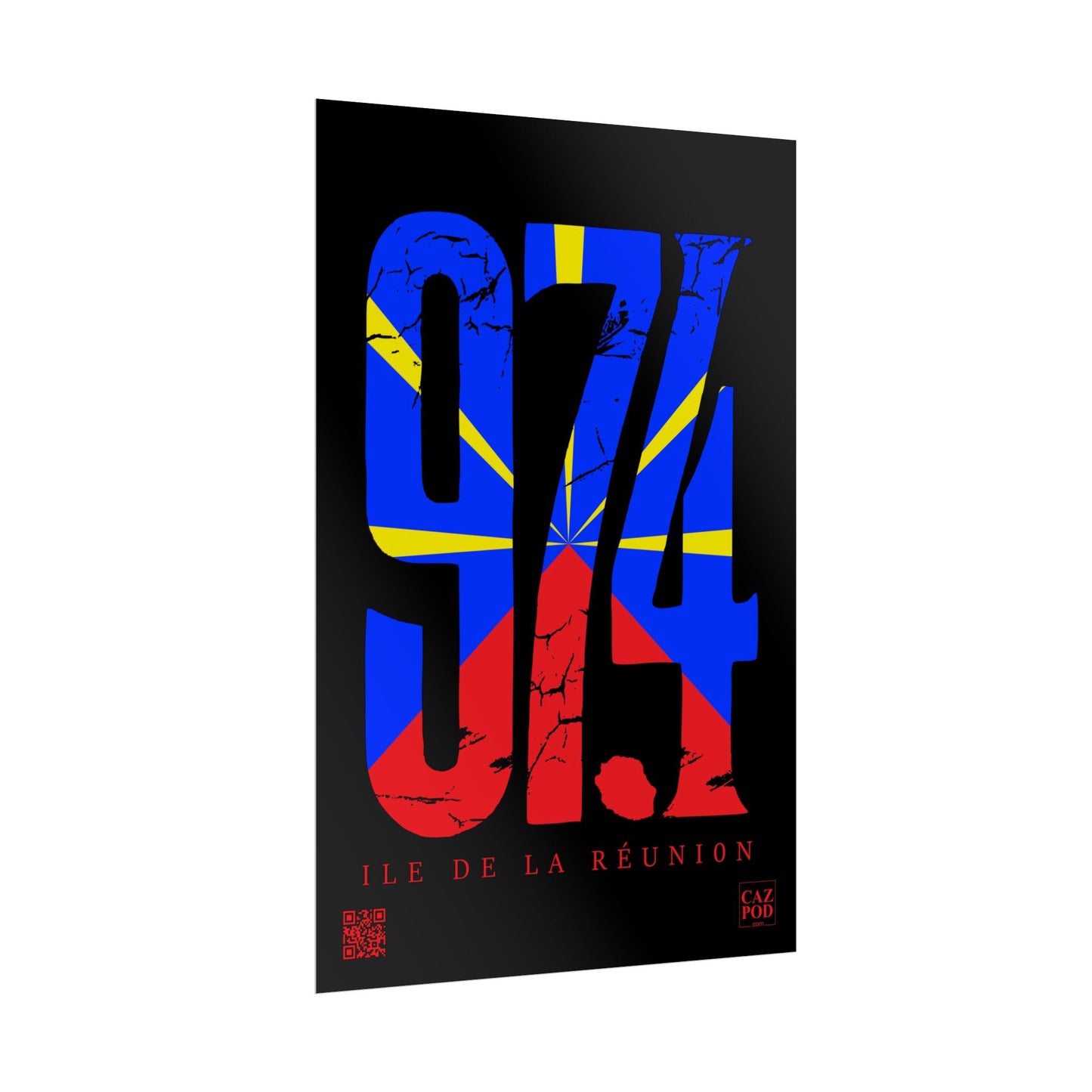 Poster 974 Ile de la Réunion Mavéli - Damaged