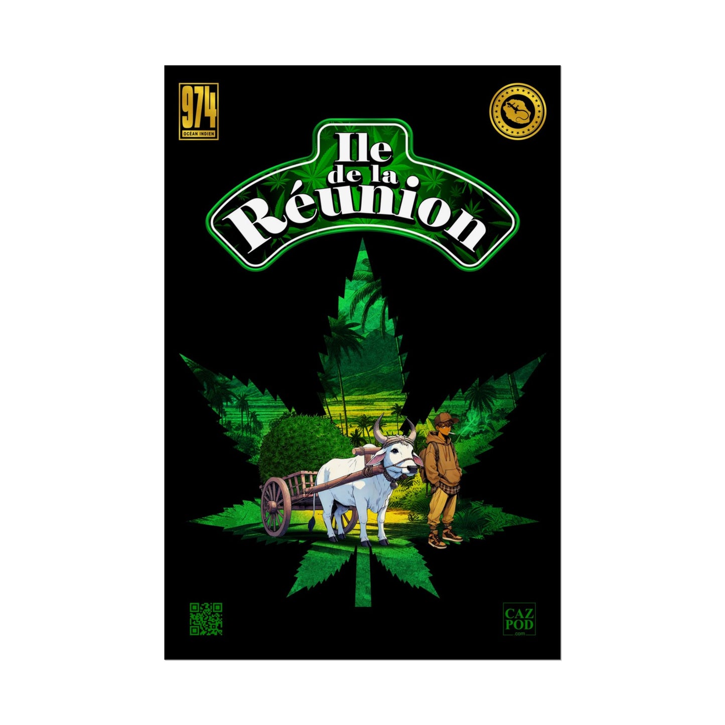 Poster Ile de la Réunion 974 - Zamal C25 A