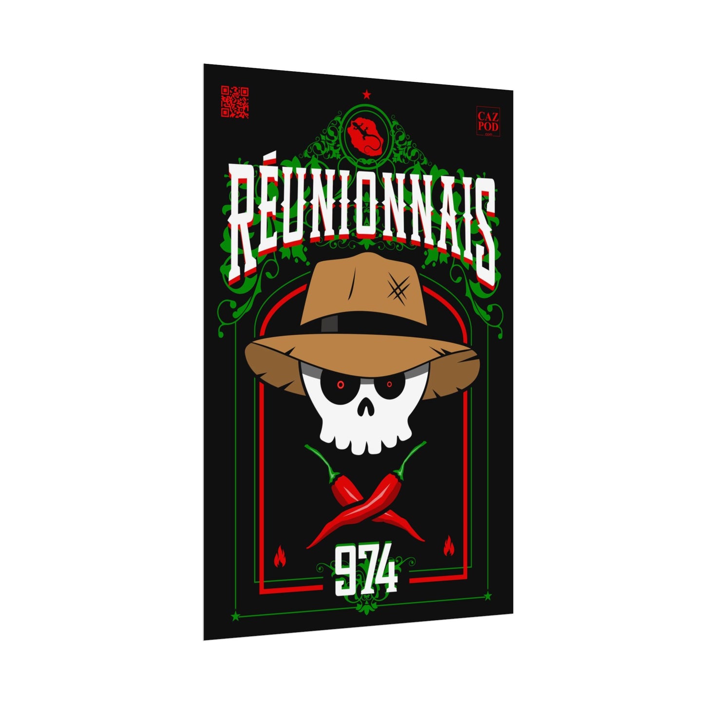 Poster Réunionnais 974 - Skull