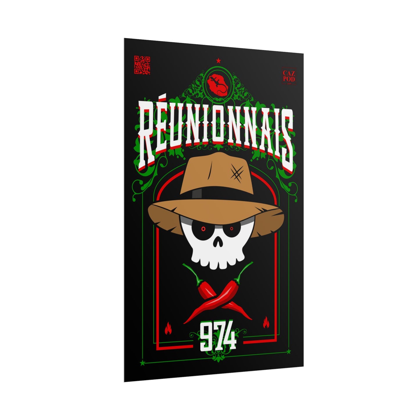 Poster Réunionnais 974 - Skull