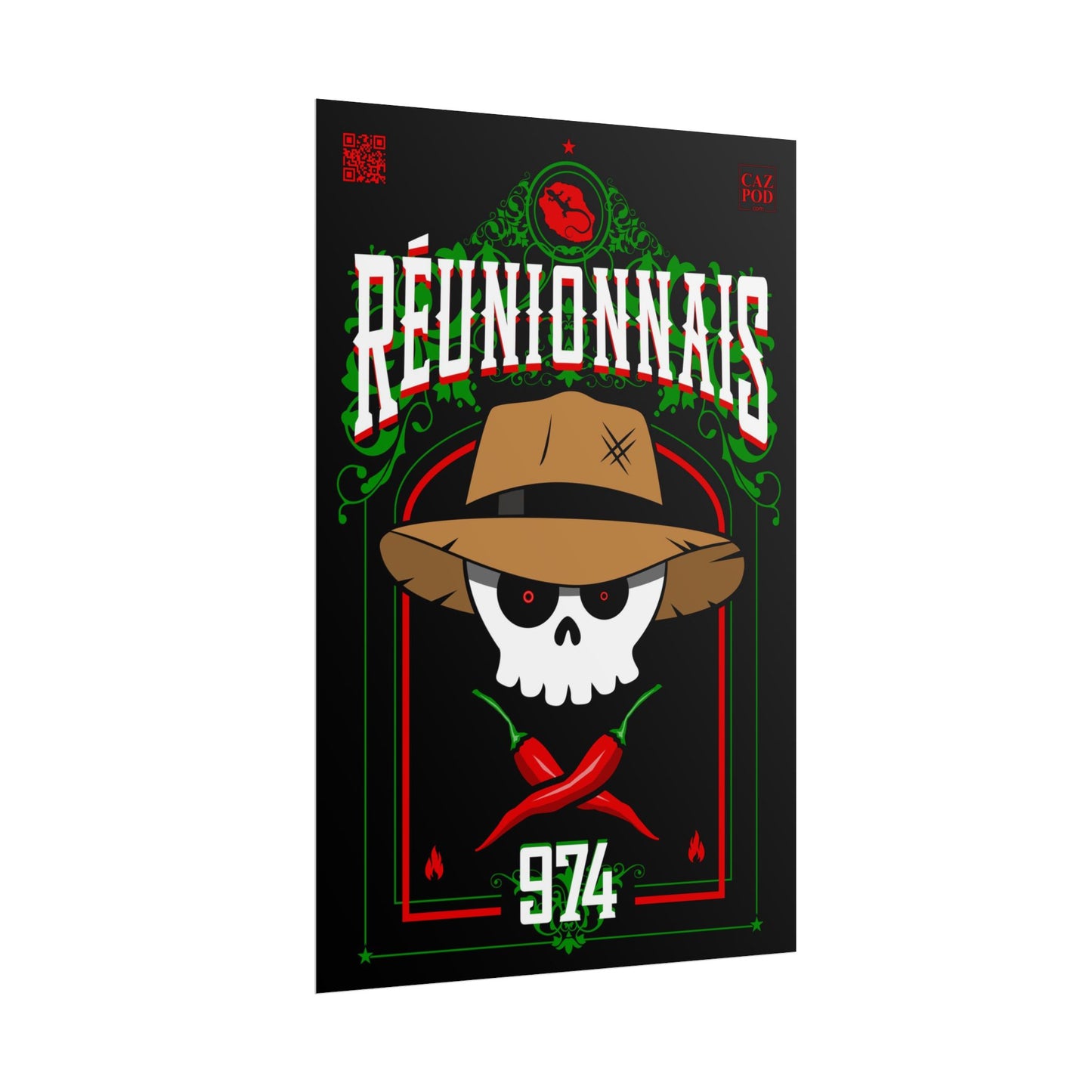 Poster Réunionnais 974 - Skull