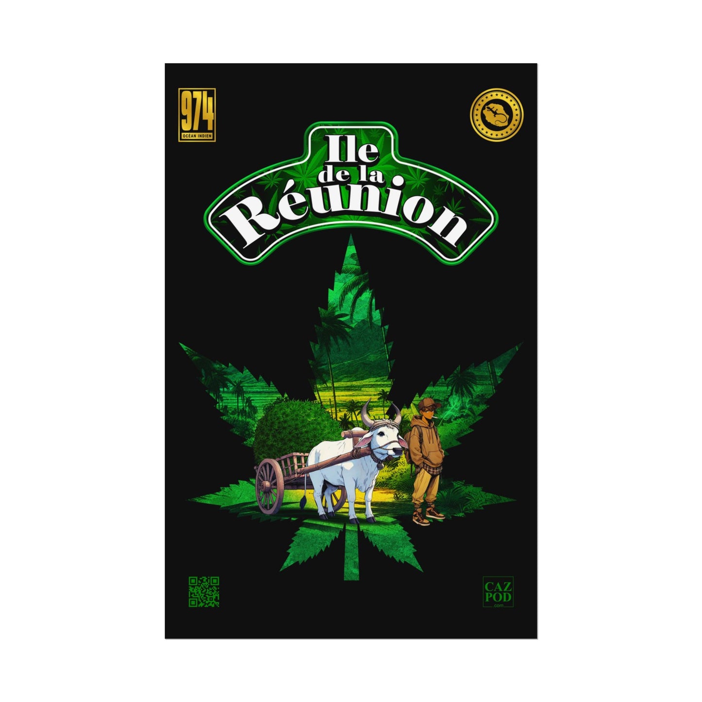 Poster Ile de la Réunion 974 - Zamal C25 A