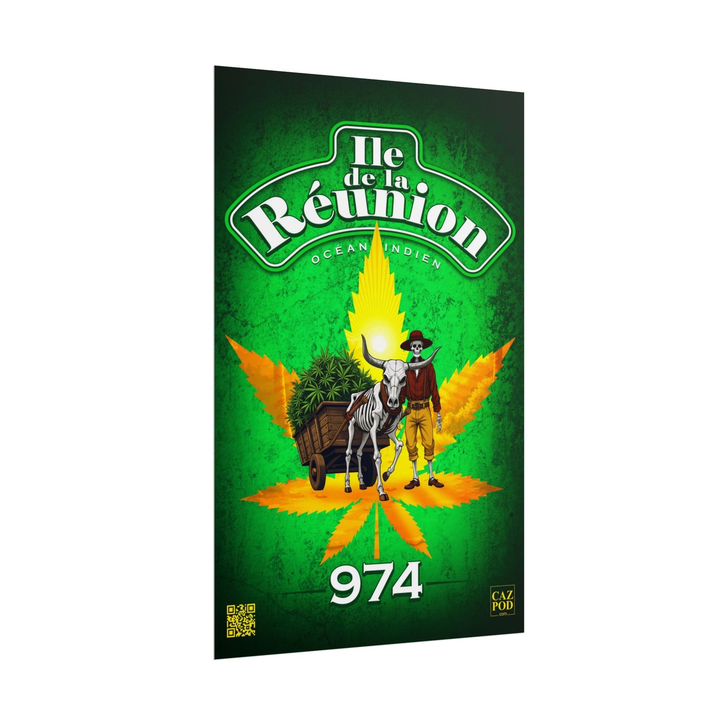 Poster Ile de la Réunion 974 - Charette Zamal - C25