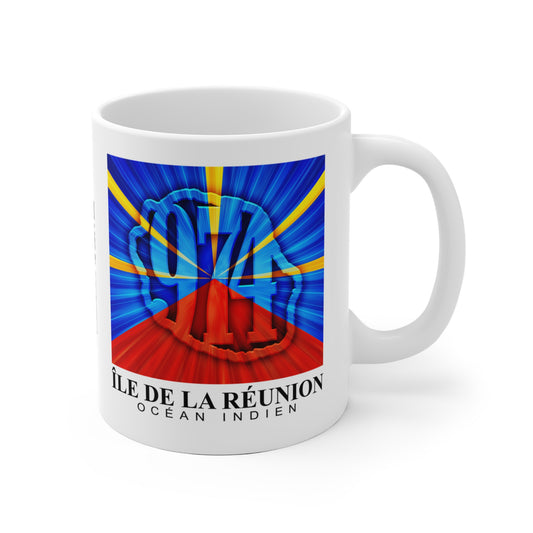 Mug Ile de la Réunion 974 - Drapeau réunionnais