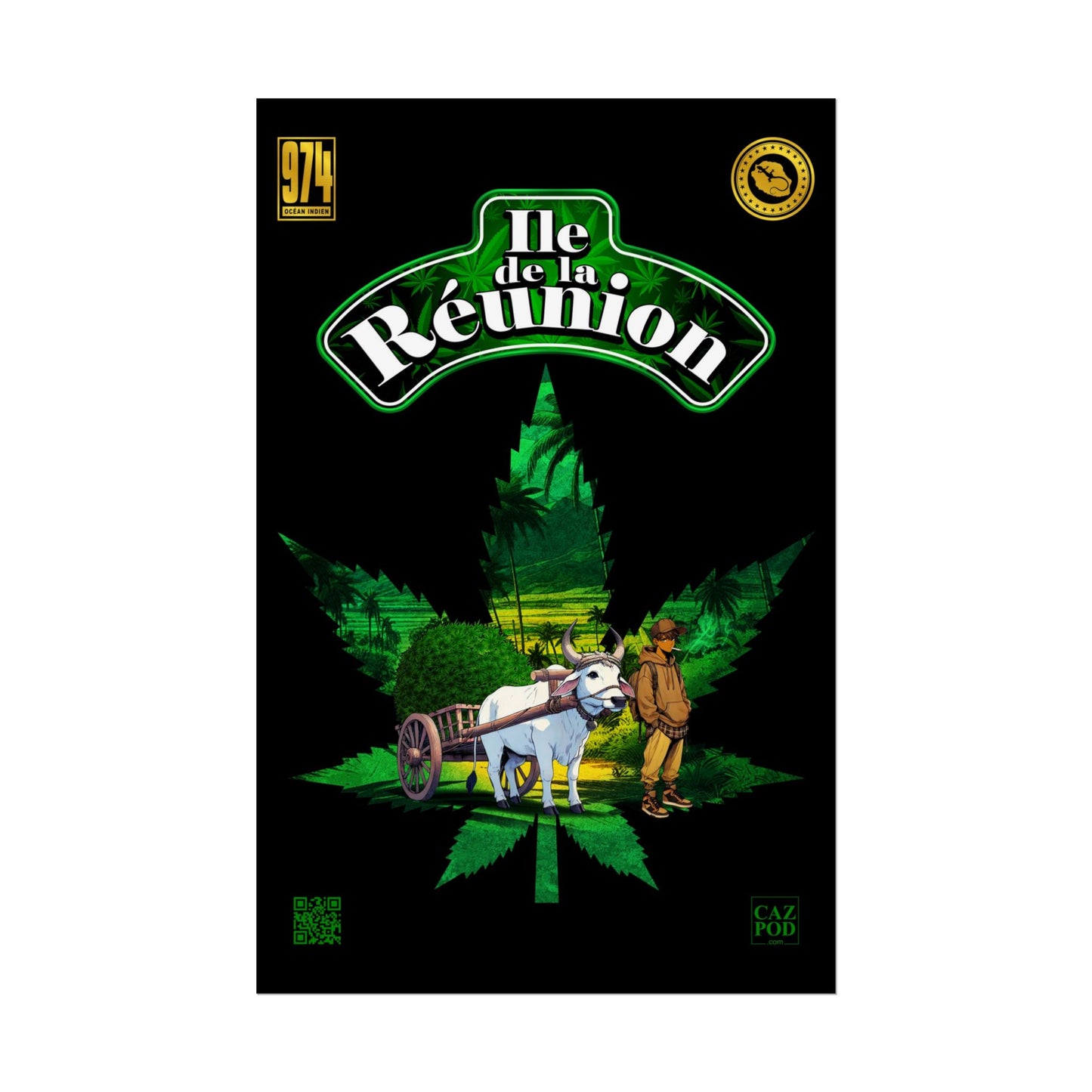 Poster Ile de la Réunion 974 - Zamal C25 A