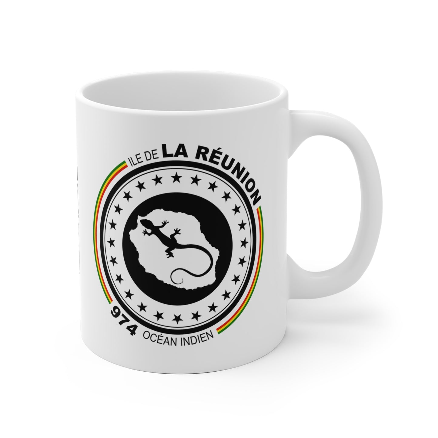 Mug 974 Ile de la Réunion - Circle C25 - Black