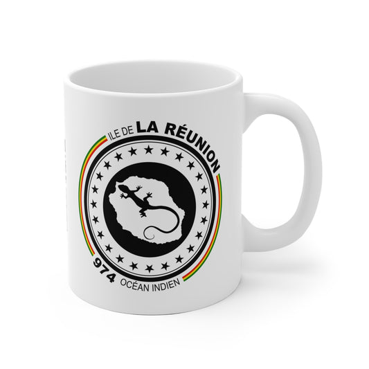 Mug 974 Ile de la Réunion - Circle C25 - Black