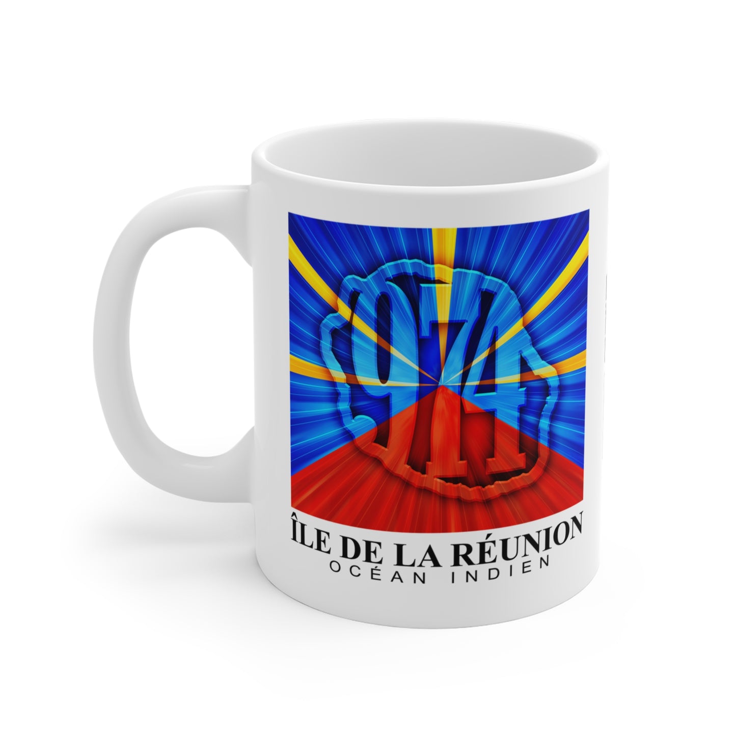 Mug Ile de la Réunion 974 - Drapeau réunionnais