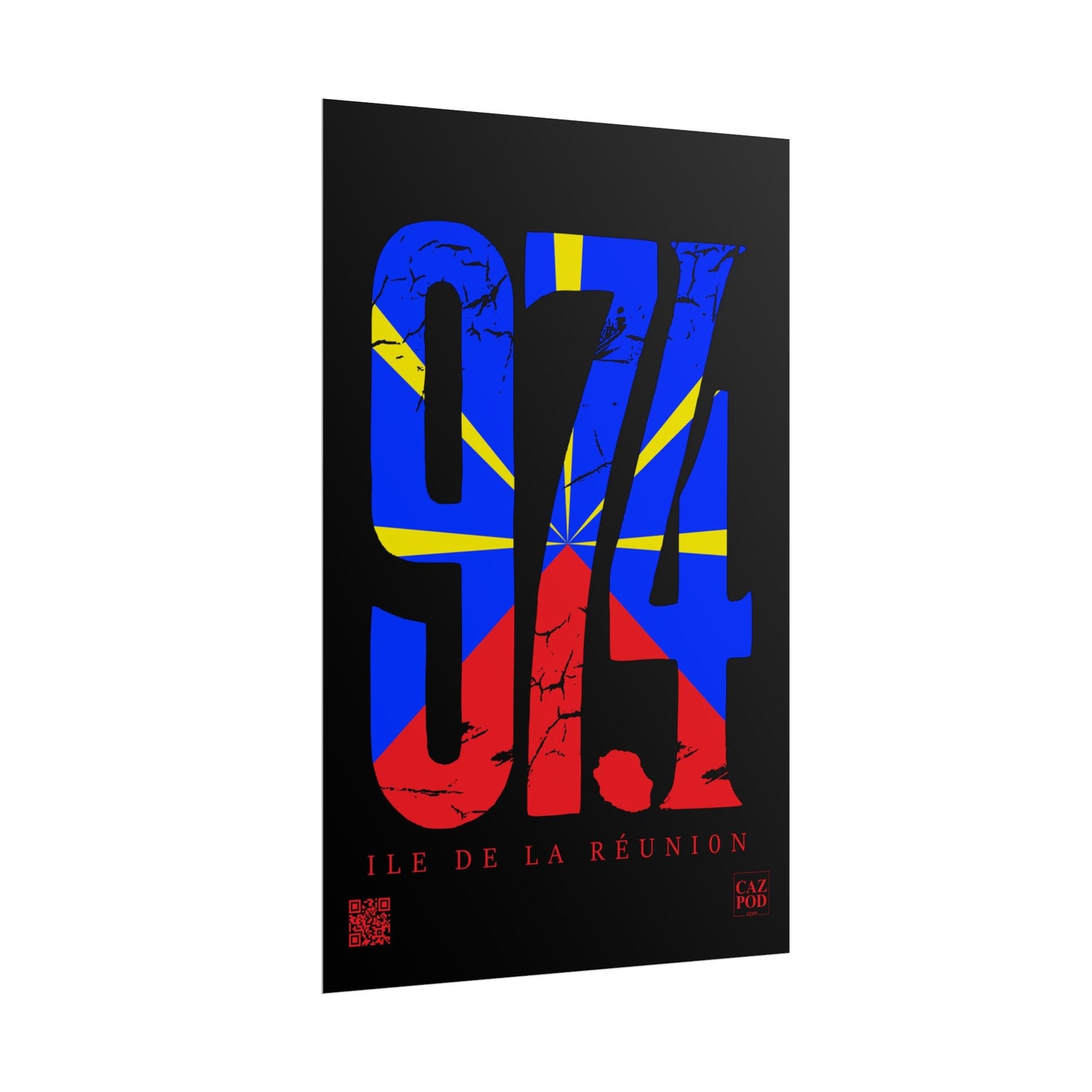 Poster 974 Ile de la Réunion Mavéli - Damaged