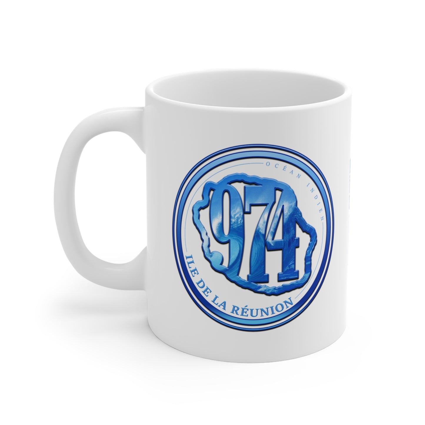 Mug 974 Ile de la Réunion - Bleu ocean