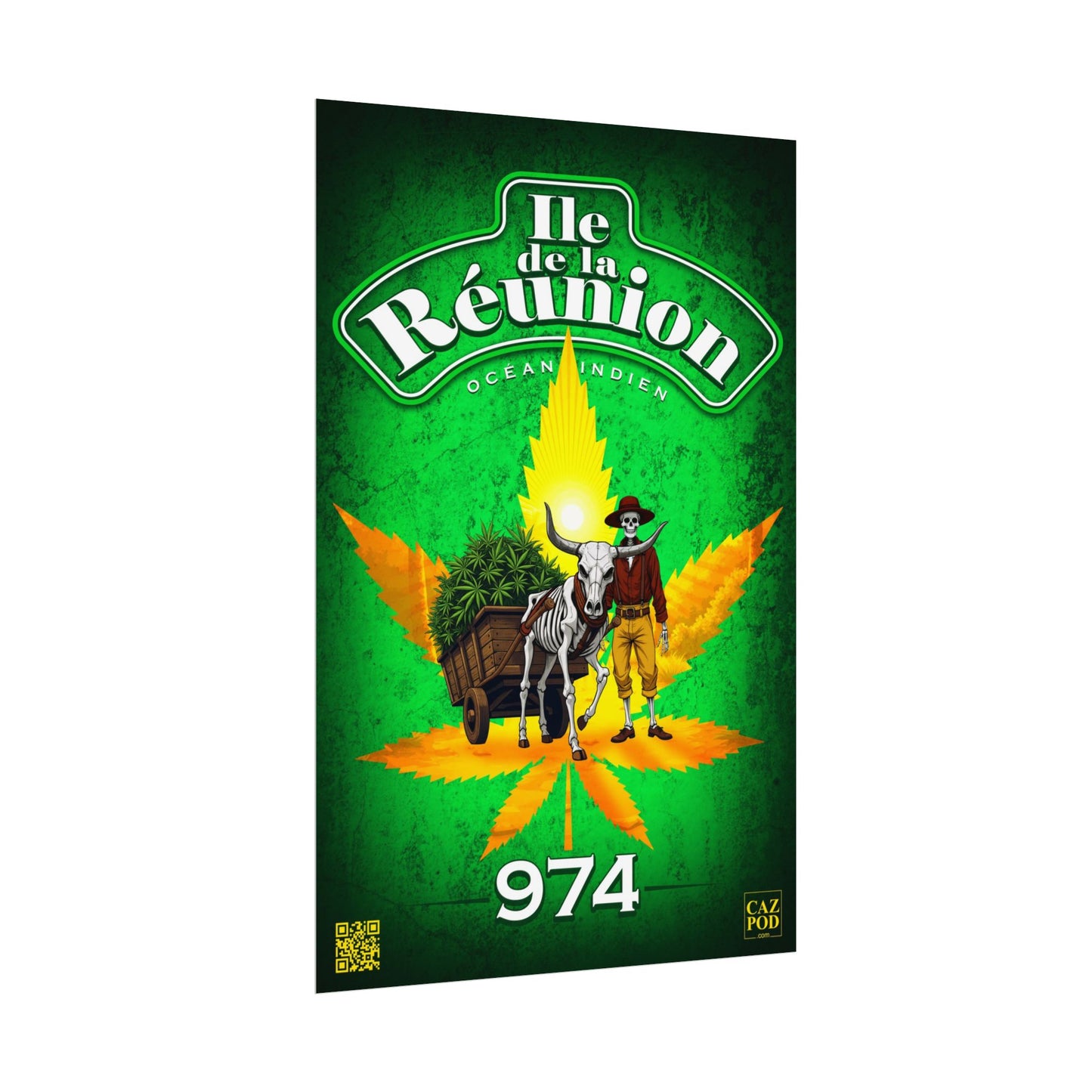 Poster Ile de la Réunion 974 - Charette Zamal - C25