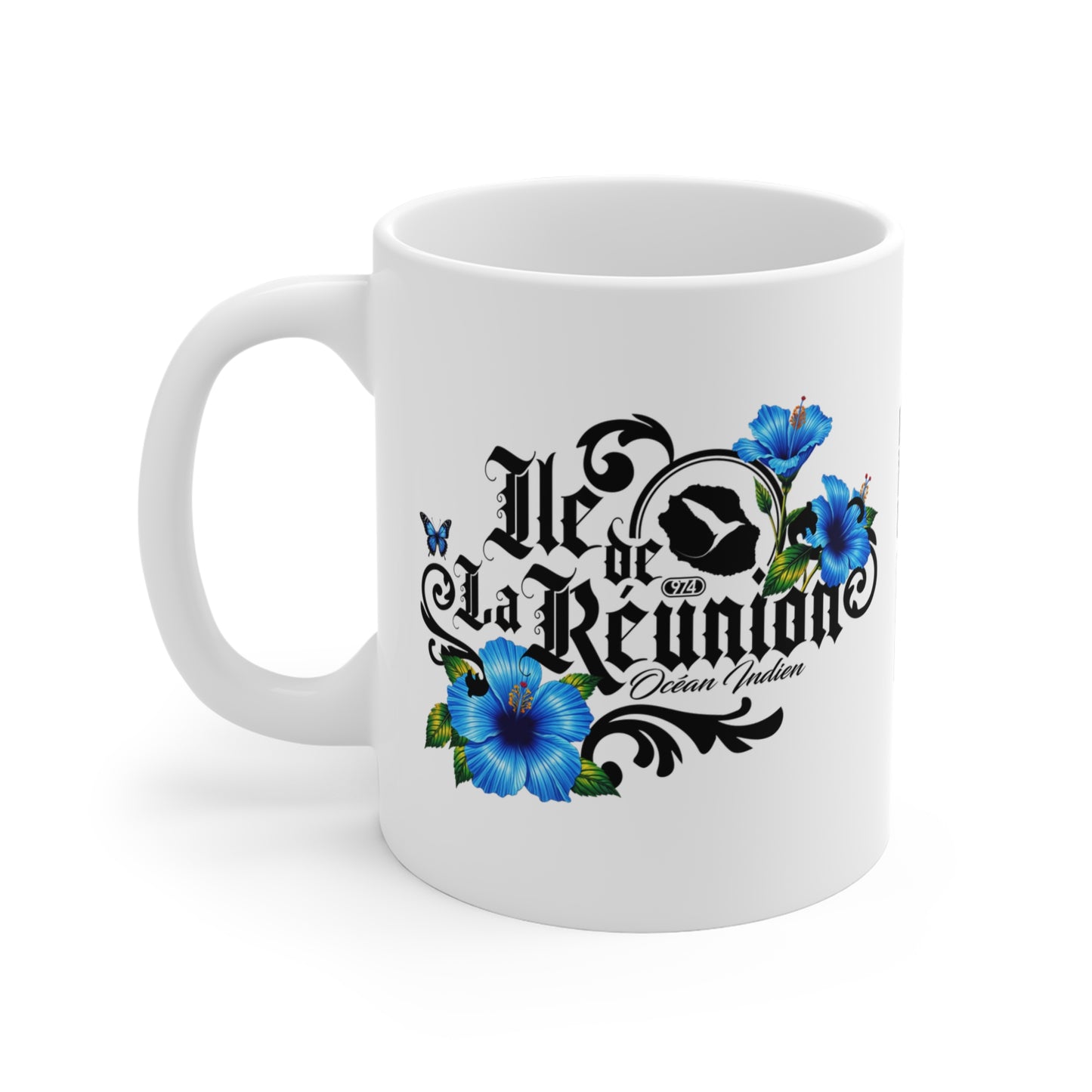 Mug 974 Réunion - Ornaments - Hibiscus C25 Blue