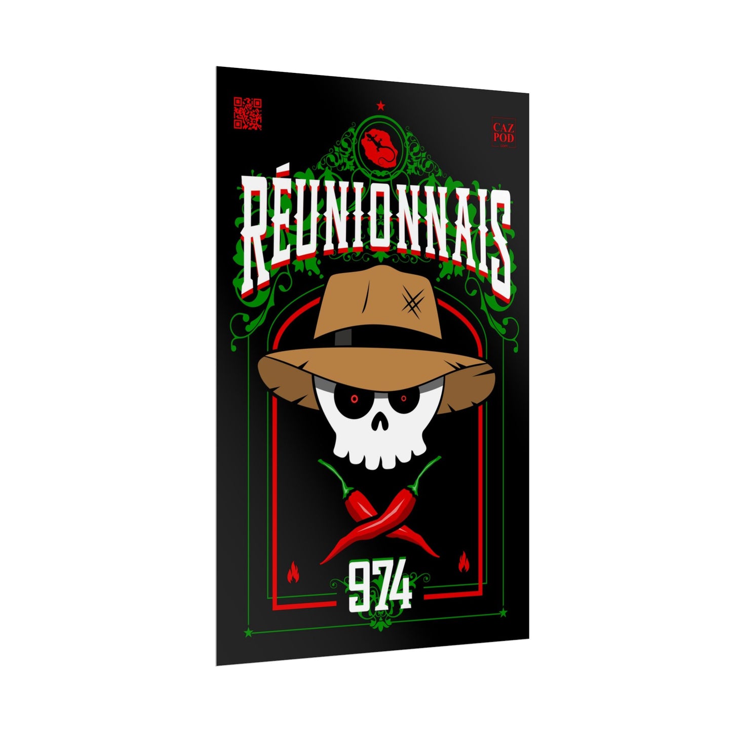 Poster Réunionnais 974 - Skull