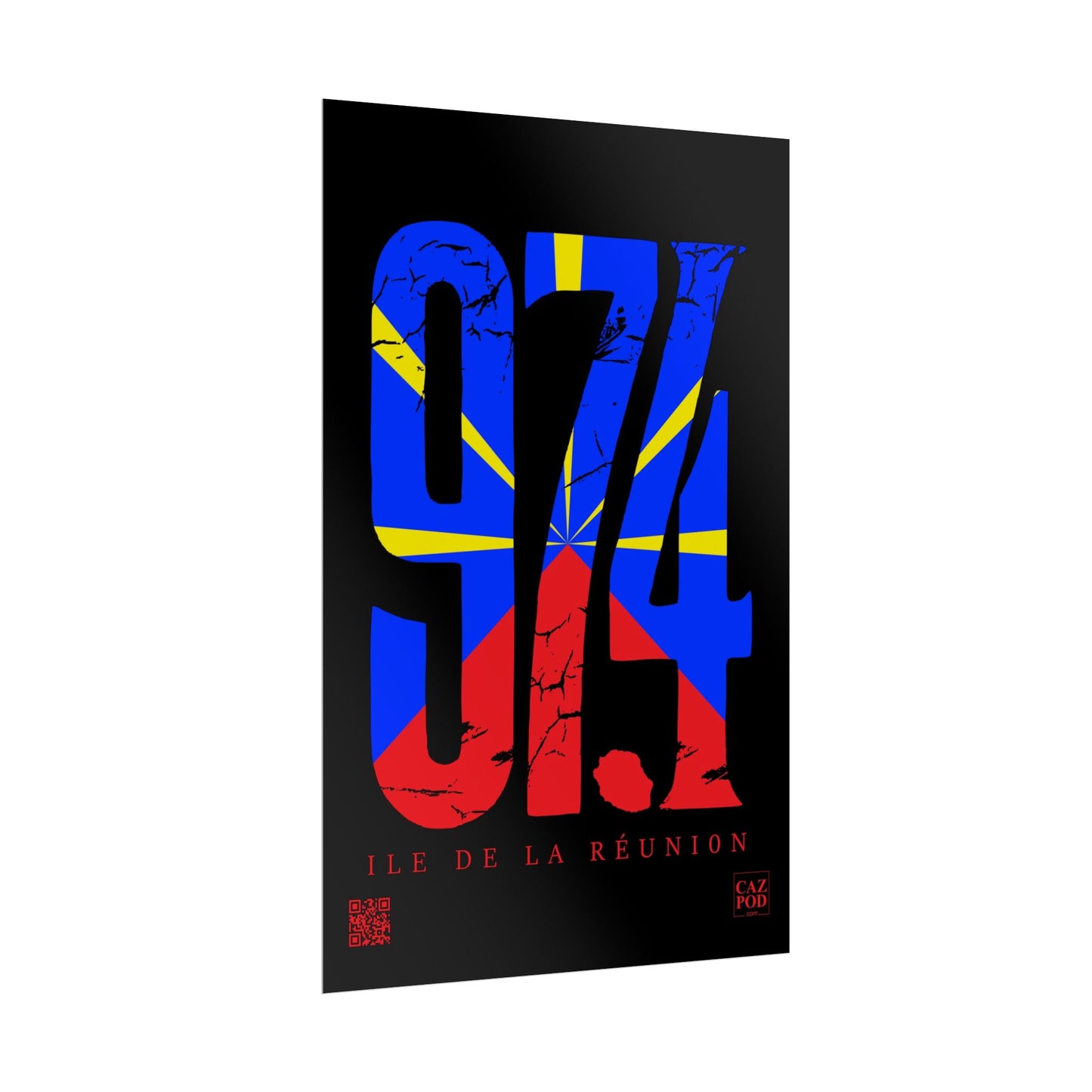 Poster 974 Ile de la Réunion Mavéli - Damaged