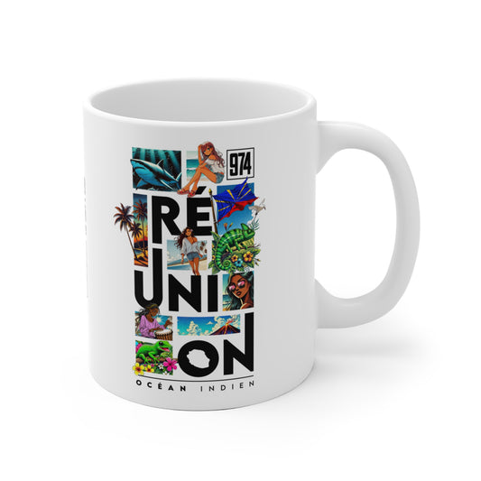 Mug Ile de la Réunion 974 - Manga C25 Black