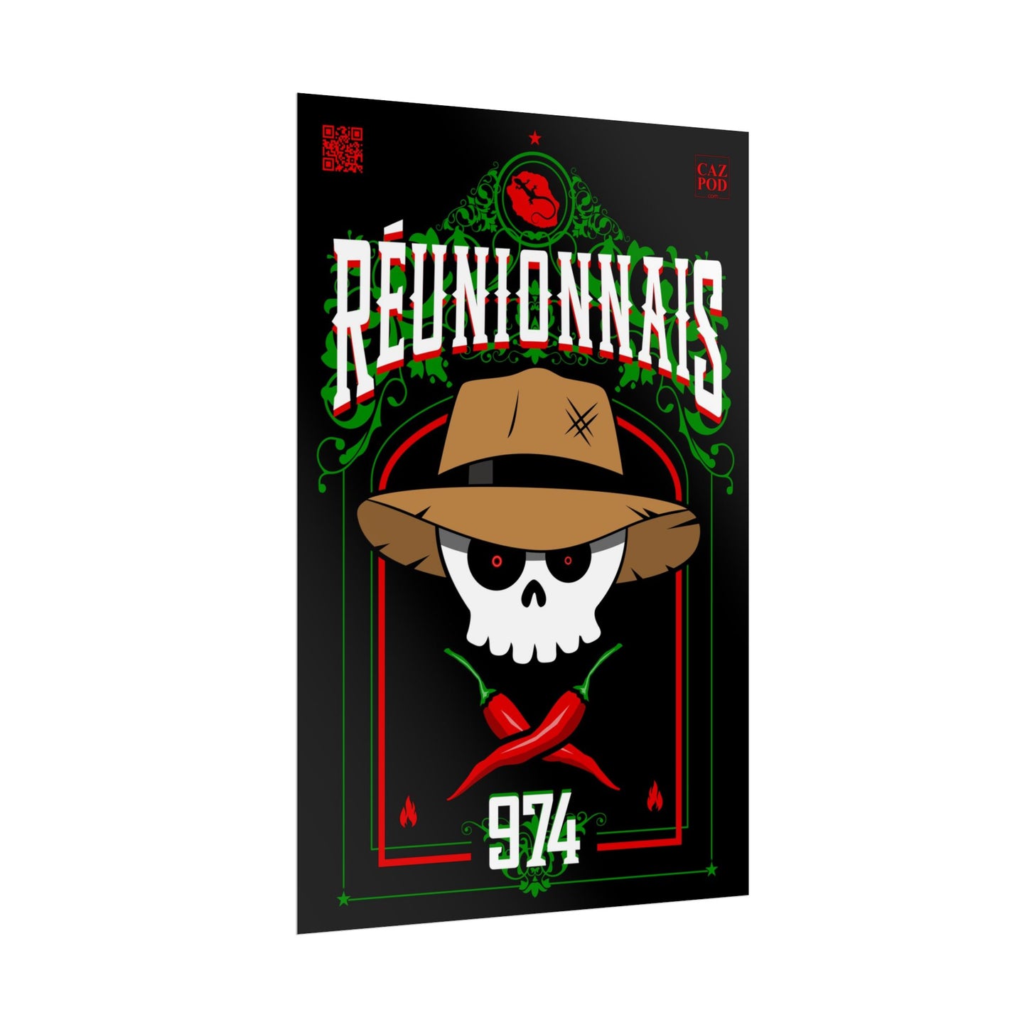 Poster Réunionnais 974 - Skull