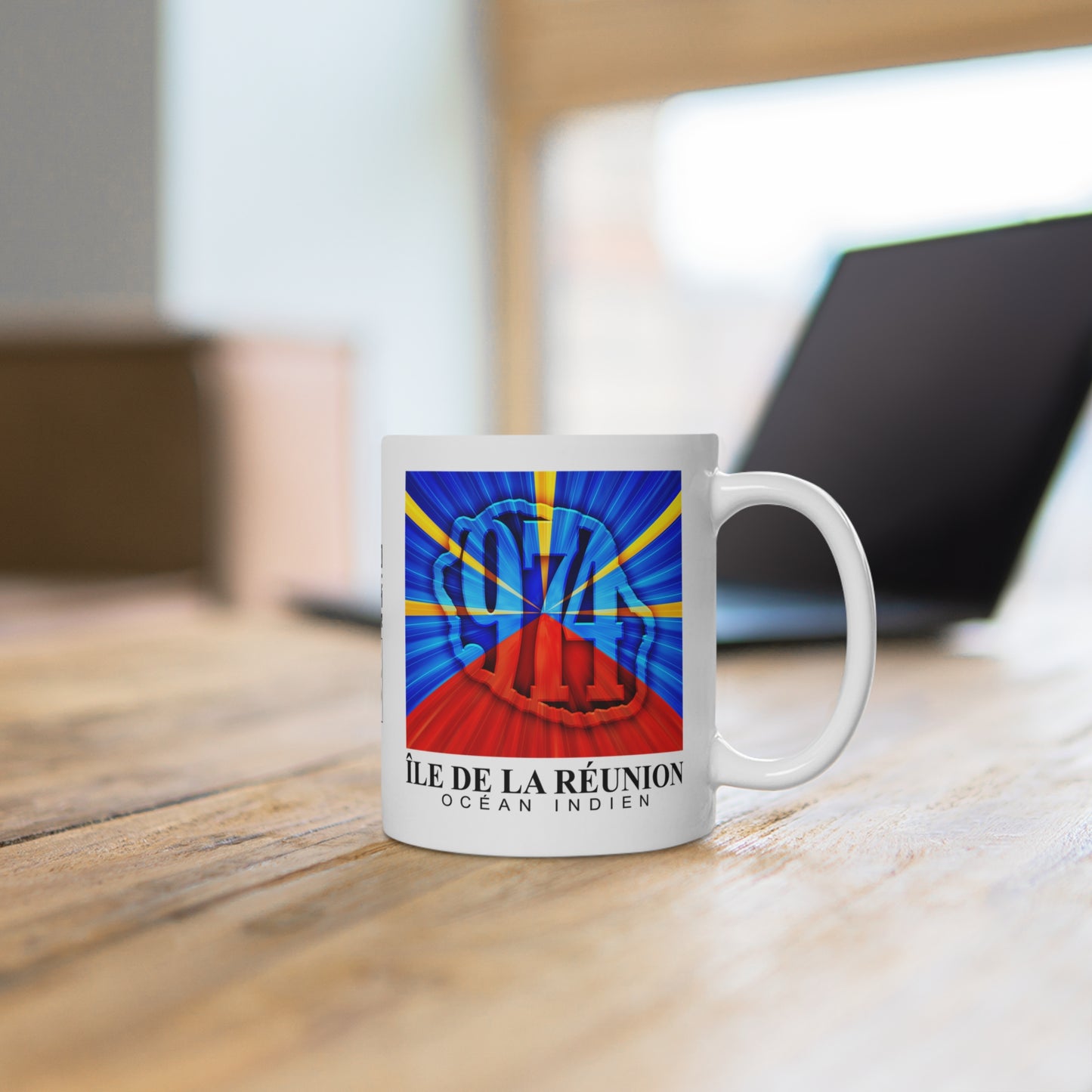 Mug Ile de la Réunion 974 - Drapeau réunionnais