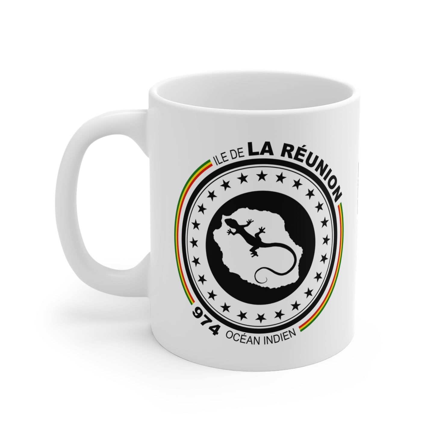 Mug 974 Ile de la Réunion - Circle C25 - Black